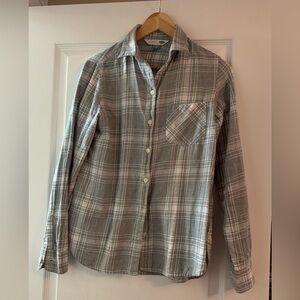 Gray Plaid Button-Up Shirt